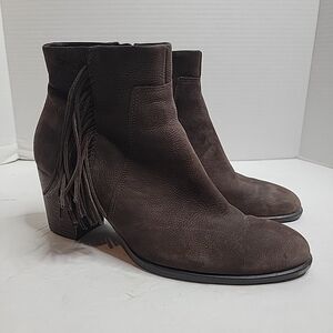 Ecco Women's Shape 55 Ankle Bootie Size 38 EU Brown Leather Side Tassel